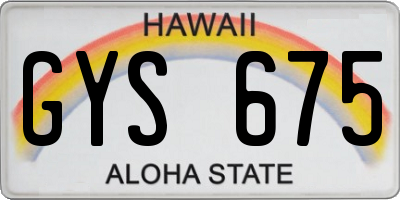 HI license plate GYS675