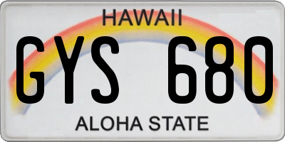 HI license plate GYS680