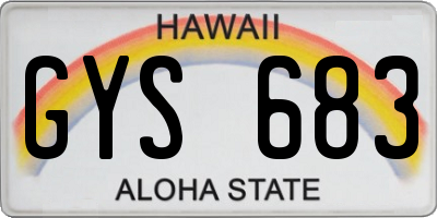 HI license plate GYS683