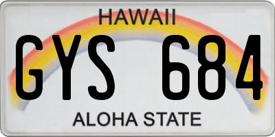 HI license plate GYS684