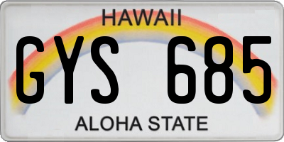 HI license plate GYS685