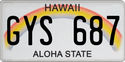 HI license plate GYS687