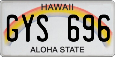 HI license plate GYS696