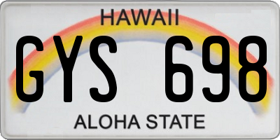 HI license plate GYS698