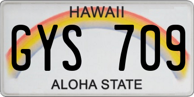 HI license plate GYS709