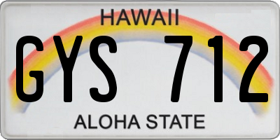 HI license plate GYS712