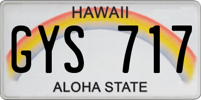 HI license plate GYS717