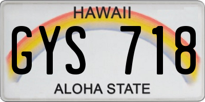 HI license plate GYS718