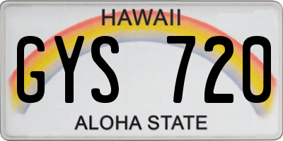 HI license plate GYS720