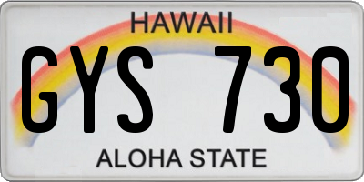 HI license plate GYS730