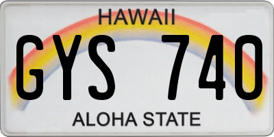 HI license plate GYS740