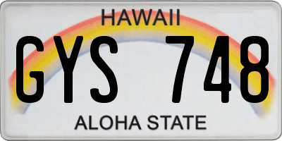 HI license plate GYS748