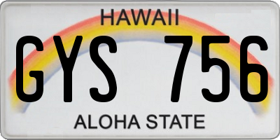 HI license plate GYS756