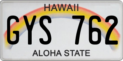 HI license plate GYS762