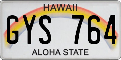 HI license plate GYS764