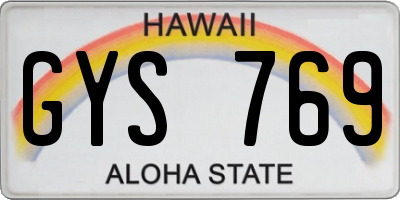 HI license plate GYS769