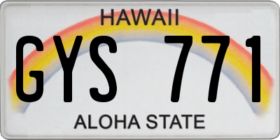 HI license plate GYS771