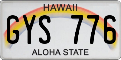 HI license plate GYS776