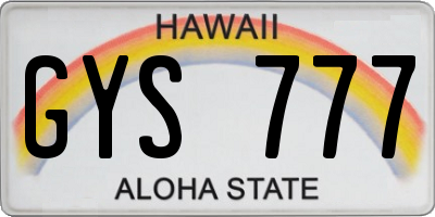 HI license plate GYS777