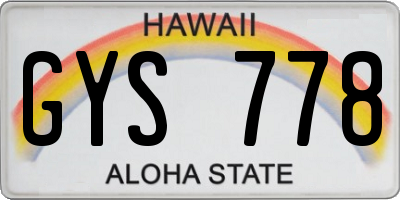 HI license plate GYS778