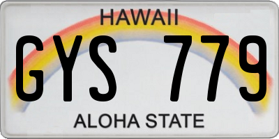 HI license plate GYS779