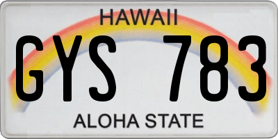 HI license plate GYS783