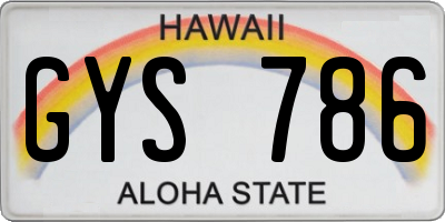 HI license plate GYS786