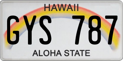 HI license plate GYS787