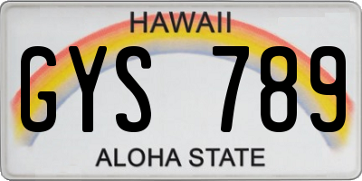 HI license plate GYS789