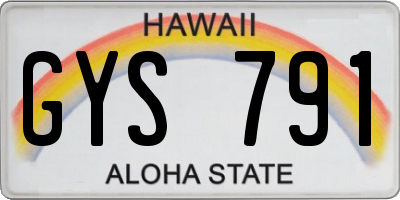 HI license plate GYS791