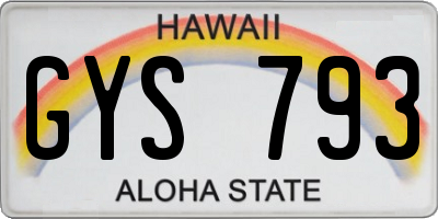 HI license plate GYS793