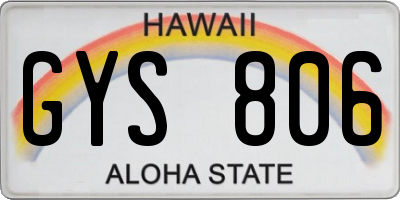 HI license plate GYS806