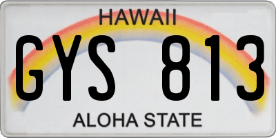 HI license plate GYS813