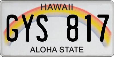HI license plate GYS817