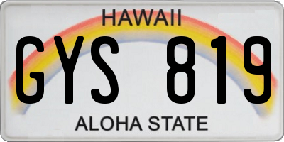 HI license plate GYS819