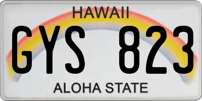 HI license plate GYS823