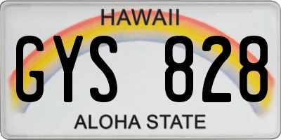 HI license plate GYS828