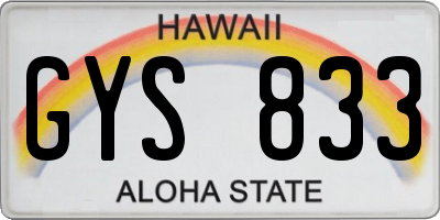 HI license plate GYS833