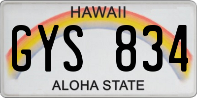HI license plate GYS834