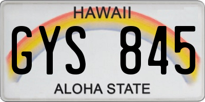 HI license plate GYS845