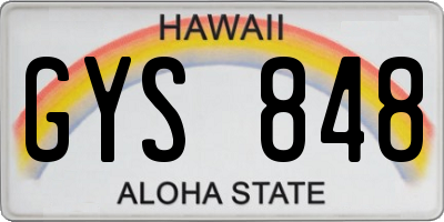 HI license plate GYS848