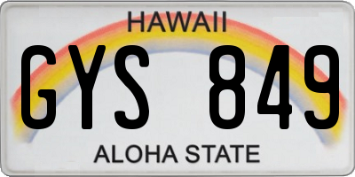 HI license plate GYS849
