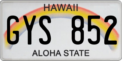 HI license plate GYS852