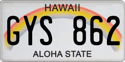 HI license plate GYS862