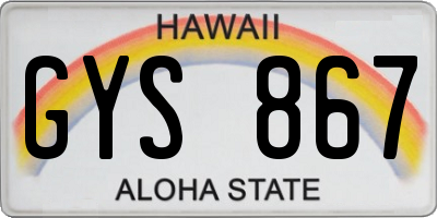 HI license plate GYS867