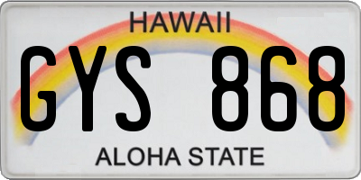 HI license plate GYS868