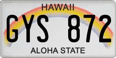 HI license plate GYS872