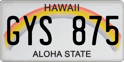 HI license plate GYS875