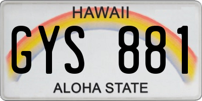 HI license plate GYS881