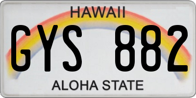HI license plate GYS882